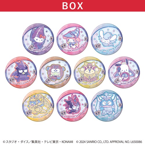 ホログラム缶バッジ「遊☆戯☆王デュエルモンスターズ×サンリオキャラクターズ」BOX(全10種)(コラボイラスト)