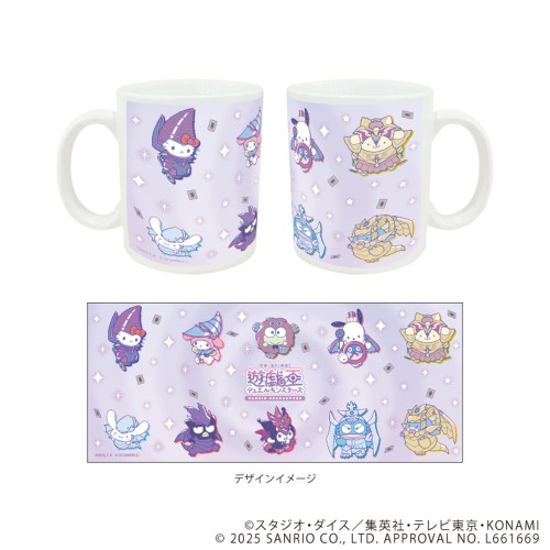 マグカップ(フルカラー)「遊☆戯☆王デュエルモンスターズ×サンリオキャラクターズ」01/集合デザイン(コラボイラスト)