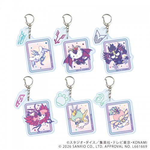 パーツ付きアクリルキーホルダー「遊☆戯☆王5D's×サンリオキャラクターズ」01/ブラインド(全6種)(コラボイラスト)